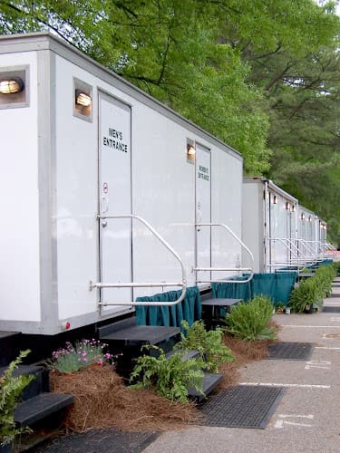 Piedmont Portables - exterior view of luxury portable restroom trailer in Concord, North Carolina