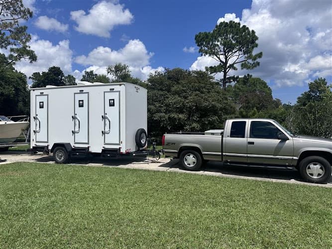 Carolina Luxury Loos - exterior view of luxury portable restroom trailer in Mooresville, North Carolina