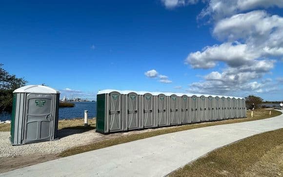 McGraw Event Pros - exterior view of luxury portable restroom trailer in Rock Hill, South Carolina