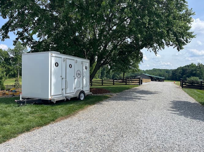 Triad Restroom Rentals - exterior view of luxury portable restroom trailer in Concord, North Carolina